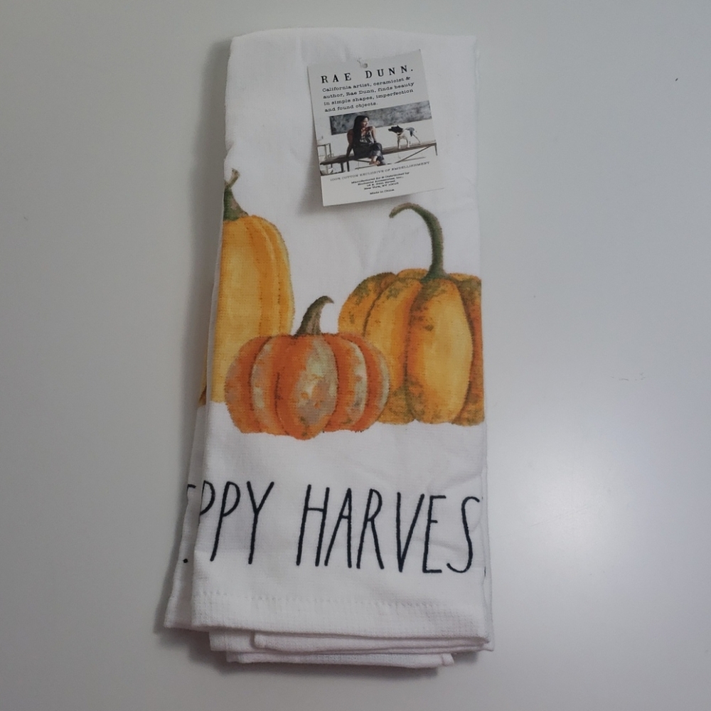 Rae Dunn Set of 2 Kitchen Towels Happy Harvest